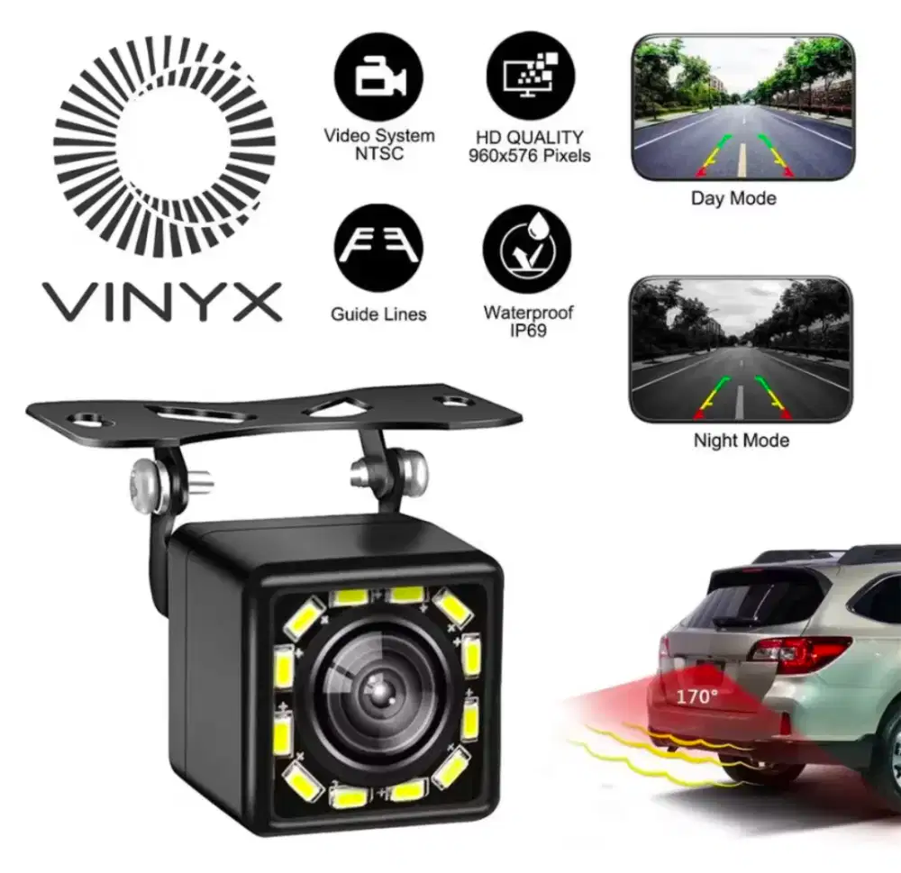 Kamera Mundur Vinyx Super Jernih 4x3 12 LED