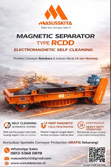Magnetic Separator RCDD Otomatis (Electromagnetic) - Solusi Heavy Duty