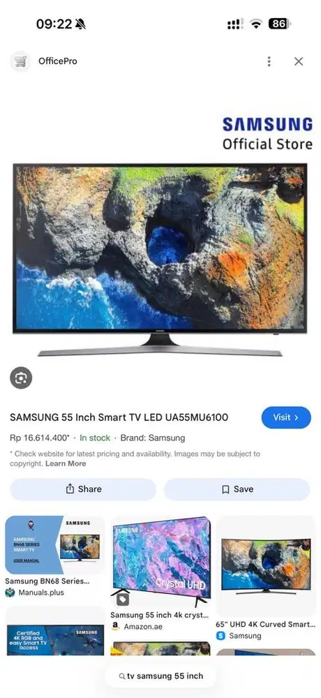 SAMSUNG 55 inch 4K UHD like new