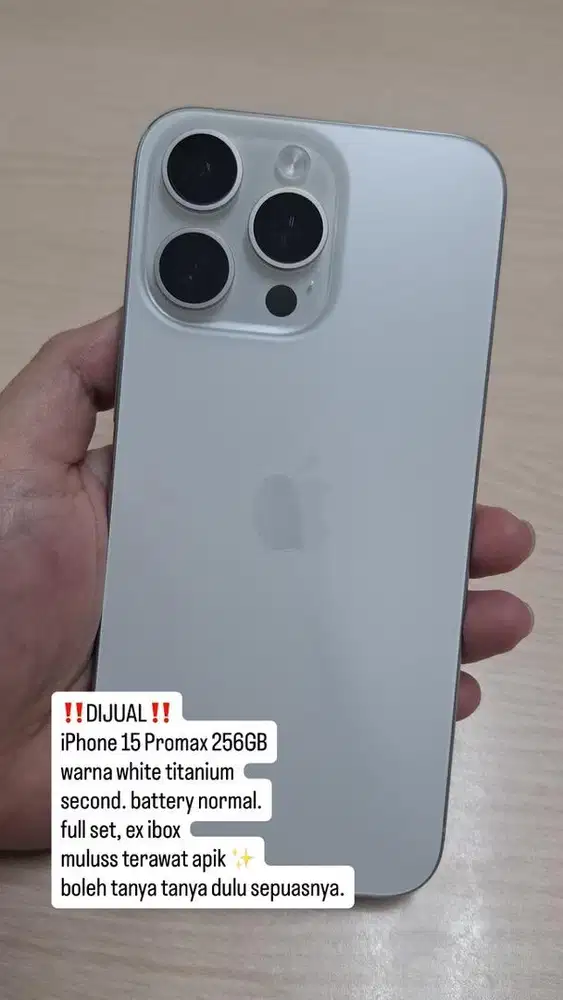 iPhone 15 Promax 256GB white titanium istimewa