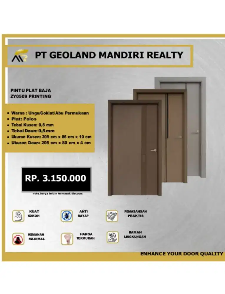 PINTU PLAT BAJA ZY0509 PRINTING