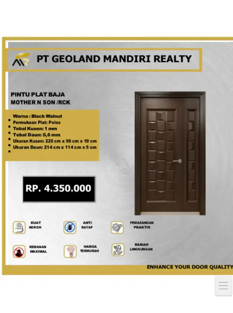 PINTU PLAT BAJA MOTHER N SON/RCK