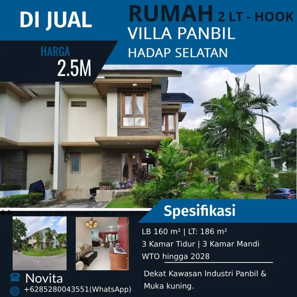 RUMAH MEWAH 2 LANTAI - VILLA PANBIL Hook | HADAP SELATAN