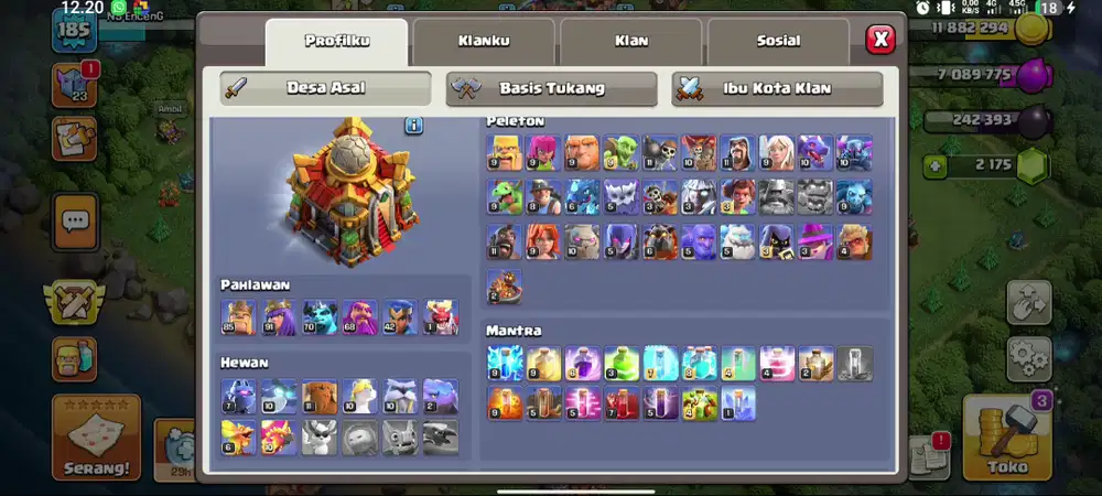 Akun COC TH16 baru Up