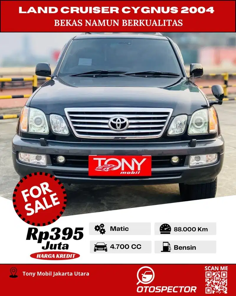 #Tony Mobil# Toyota Land Cruiser Cygnus 4.7L AT 2004 Bensin Hitam