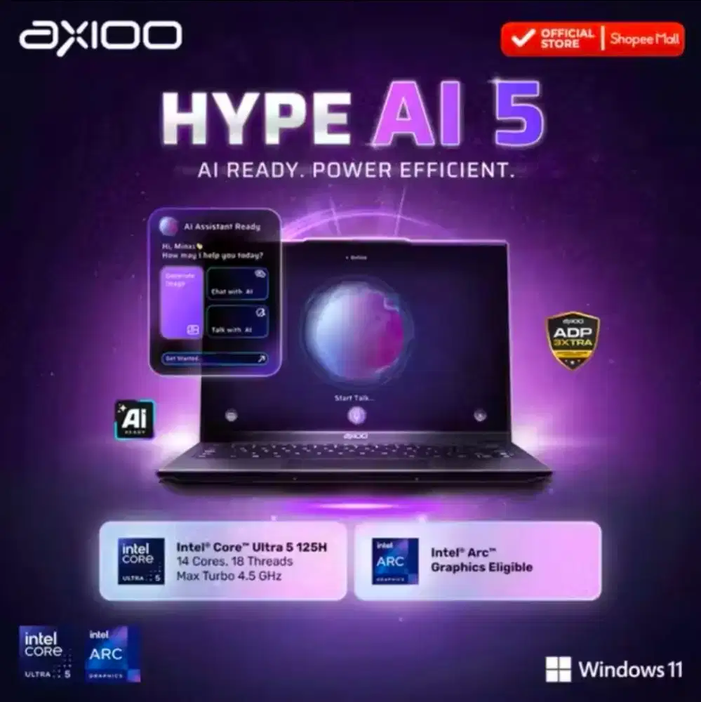 Axioo Hype 5 AI 5 256/512GB