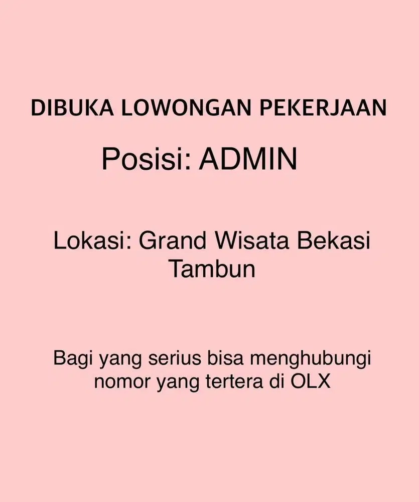 LOWONGAN PEKERJAAN ADMIN STUDIO PILATES LOKASI GRAND WISATA BEKASI