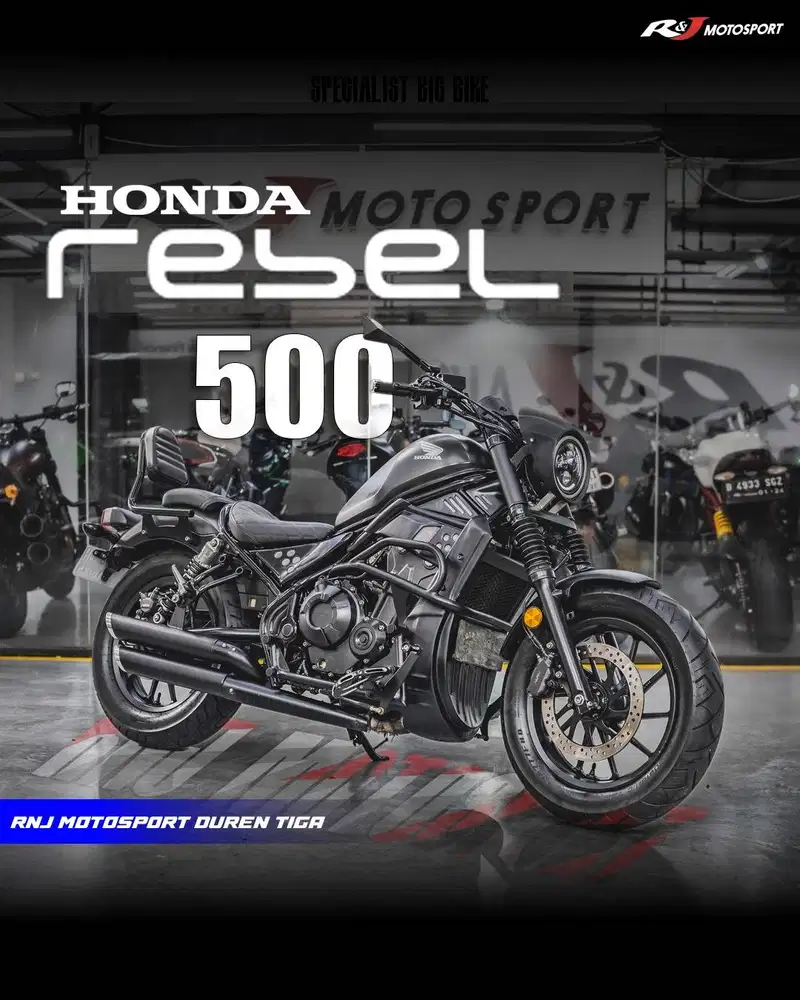 Honda Rebel 500cc Knalpot Custom Km 14.900an warna Abu Abu Full Paper