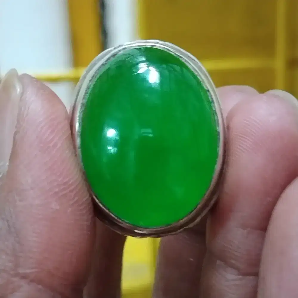 Cincin permata giok burma natural