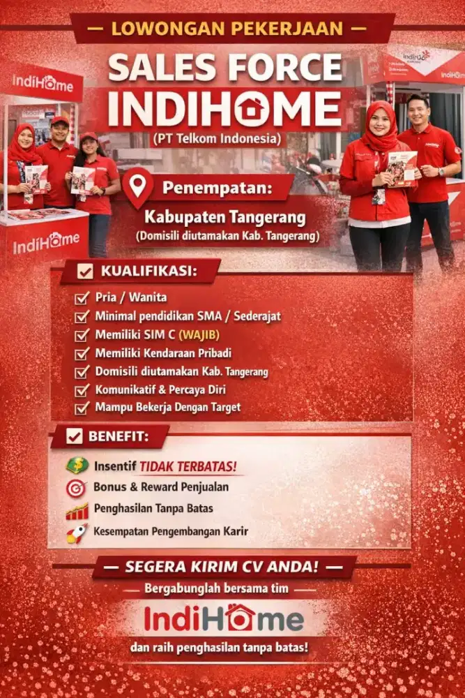 Lowongan Indihome area kabupaten Tangerang