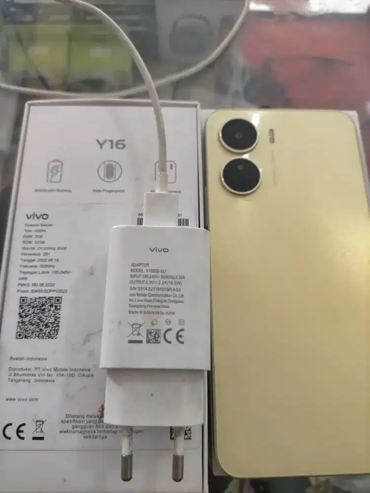 Vivo Y 16 ram 3/32 lengkap original bisa cek sepuasnya
