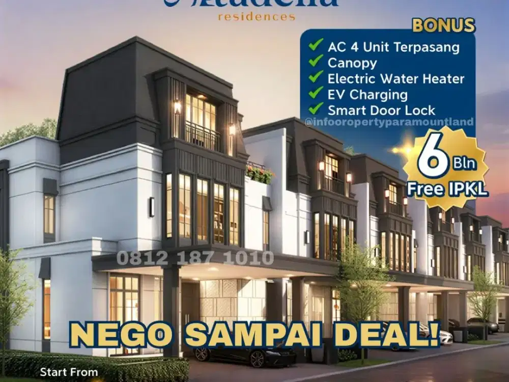 rumah 3 lantai Attic Room  Free PPN DTP lokasi strategis di Boulevard Gading Serpong - BSD