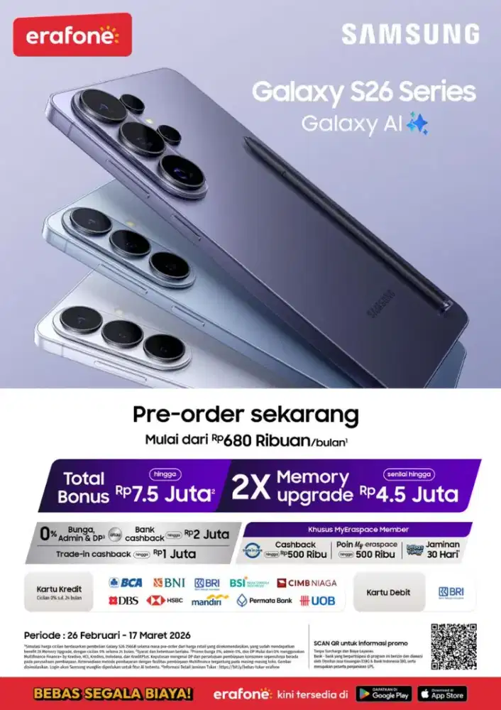 Samsung S26 Series Preorder batch 1 Bisa Cicilan dan tuker tambah