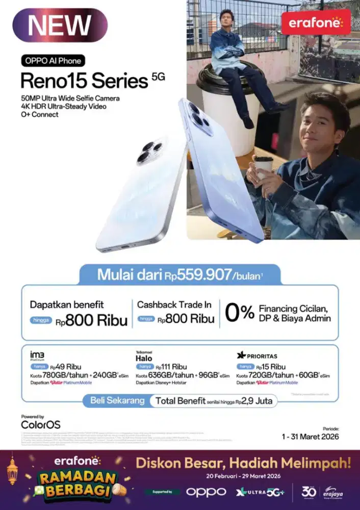 Oppo reno 15 5g ready bisa cicilan