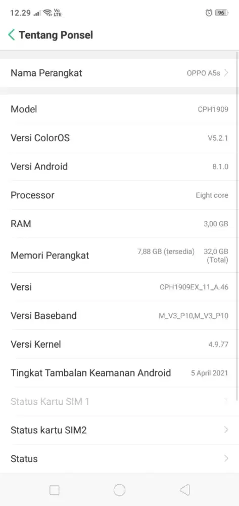 Oppo A5s 3/32 batangan