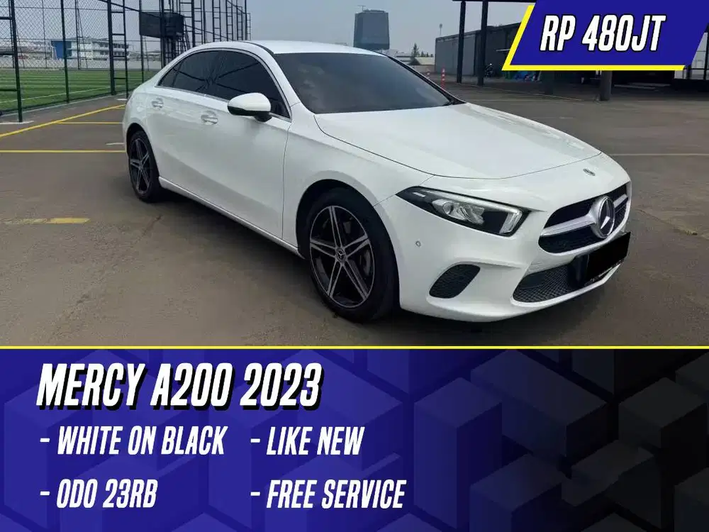 Mercedes Benz A200 2023 White on Black Putih Mercy A 200