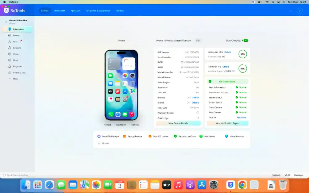 Iphone 16 pro max 1 TB BH 96 ex resmi full set