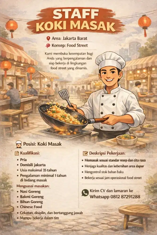 Koki masak untuk street food