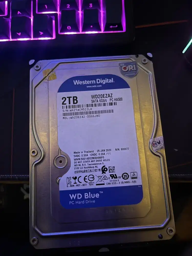 Hdd hardisk wd blue 2tb second untuk cctv/pc