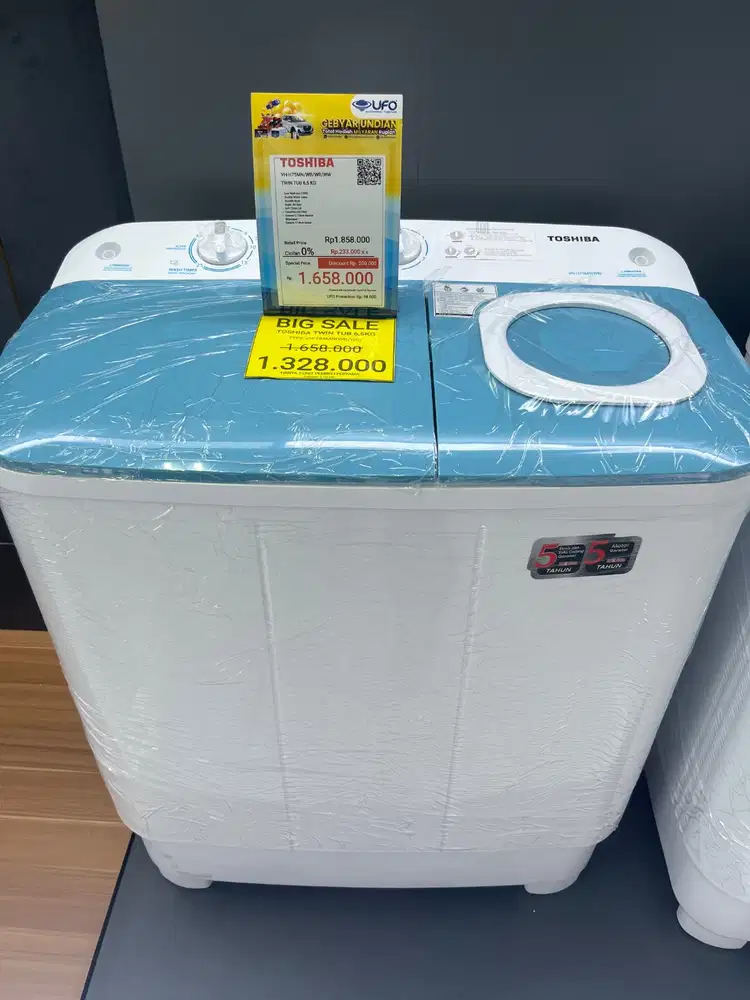 KREDIT MESIN CUCI TOSHIBA 6,5 KG TANPA DP! BUNGA 0% FREE 1 CICILAN