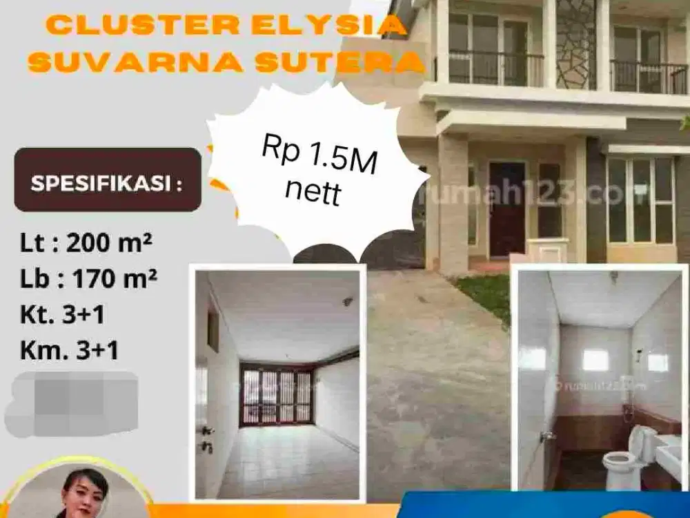 TERMURAH Cluster Elysia Lt. 200/170 Suvarna Sutera Lavon Tangerang