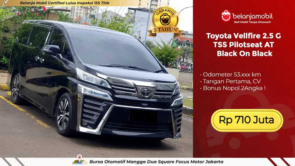 [ GARANSI 5TH ] Toyota Vellfire 2.5 G TSS AT Black On Black 2022 2023