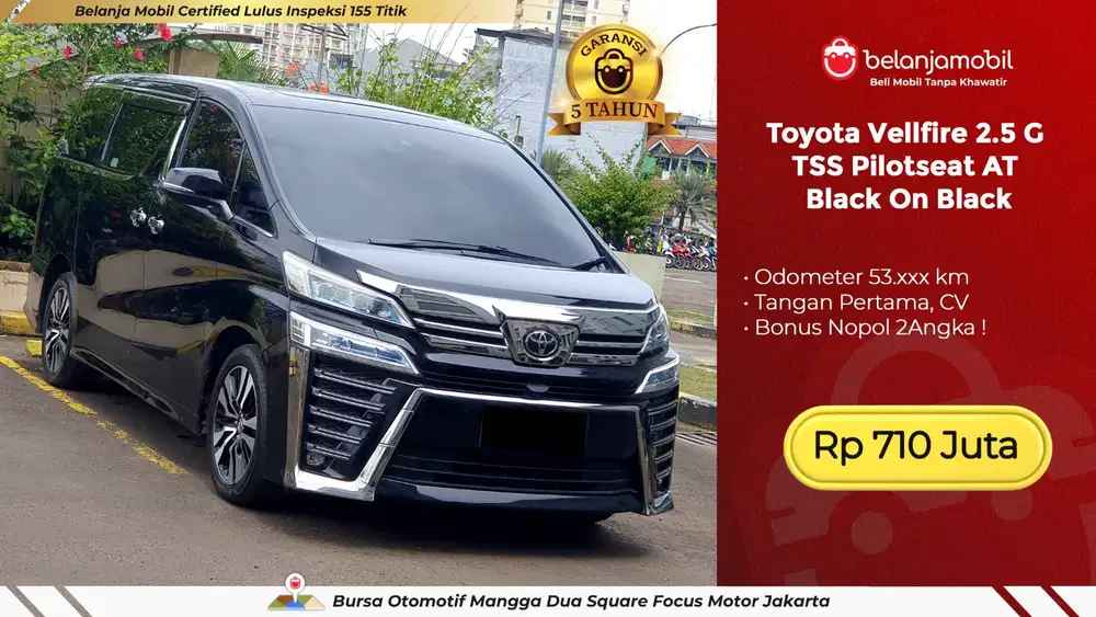 [ GARANSI 5TH ] Toyota Vellfire 2.5 G TSS AT Black On Black 2022 2023