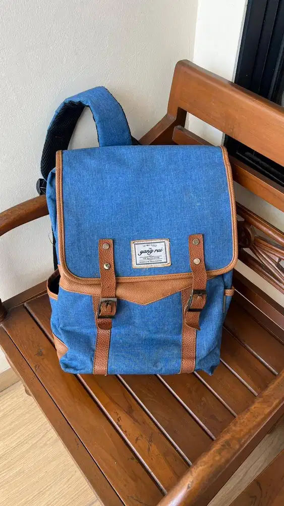 Tas Pria Wanita Bahan Jeans kombinasi kulit