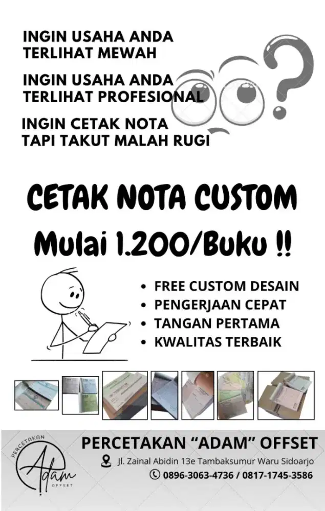 CETAK NOTA CUSTOM