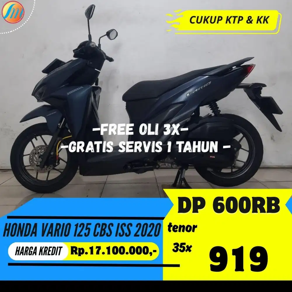 KTP+KK AJA DP 600RIBU HONDA VARIO 125 CBS ISS 2020 ANGSURAN RINGAN