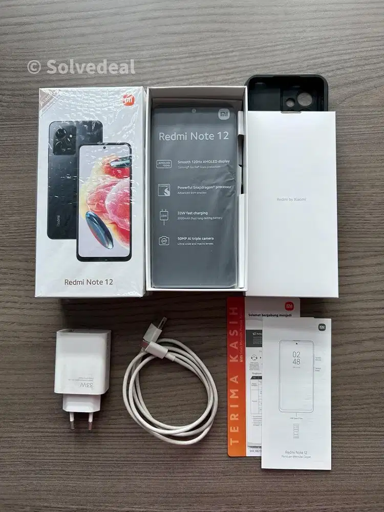 Redmi Note 12 8GB 128GB Onyx Gray — Like New Fullset Original