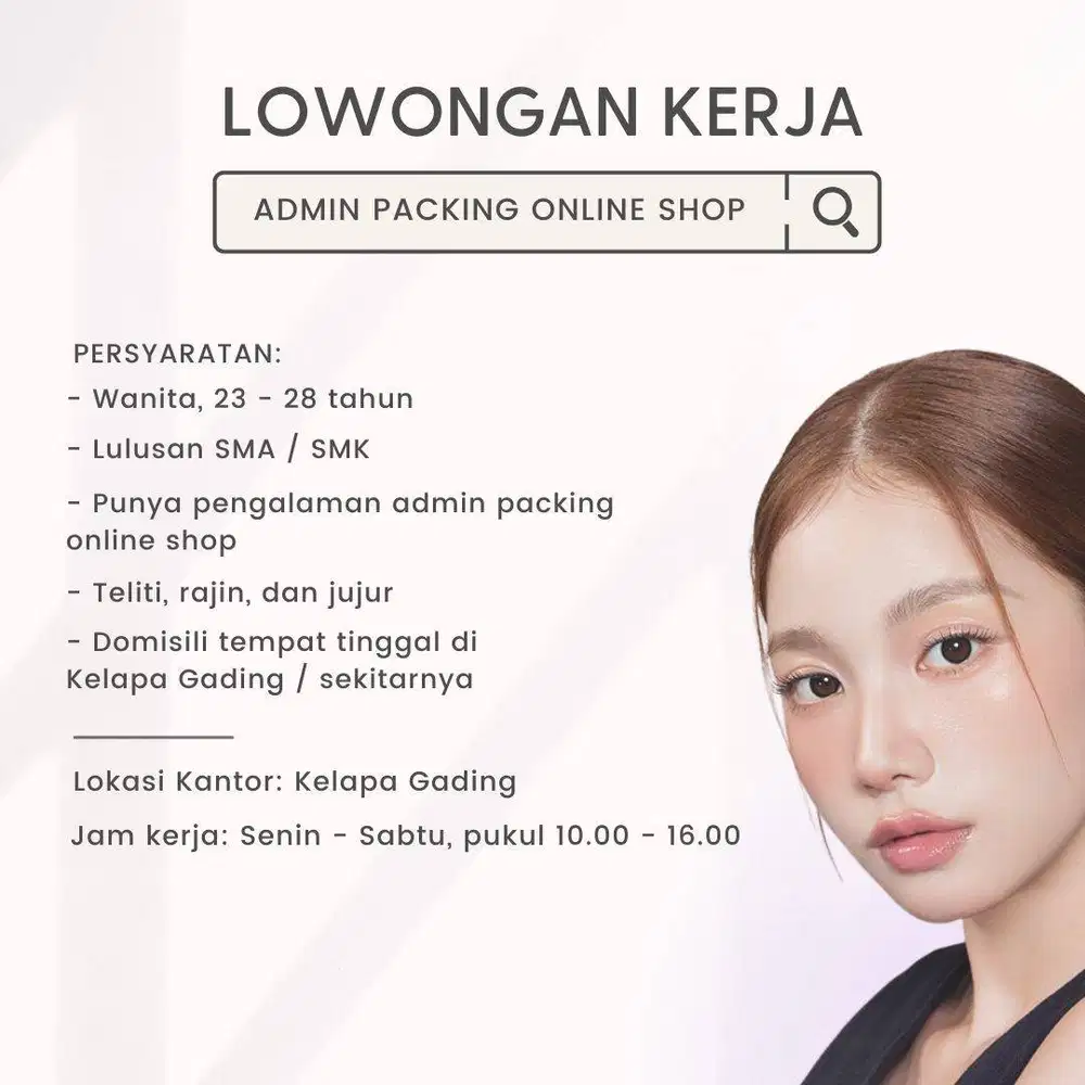 LOWONGAN PEKERJAAN ADMIN PACKING JAKARTA UTARA