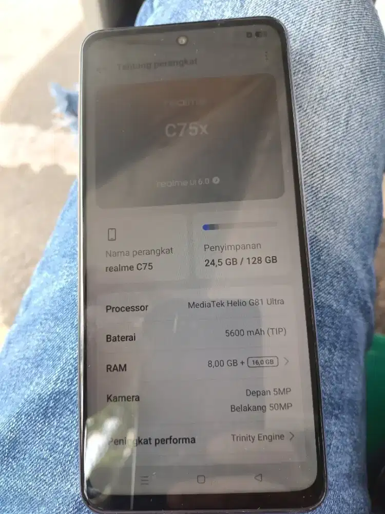 di jual hp realme C75x Ram 8/128 gb