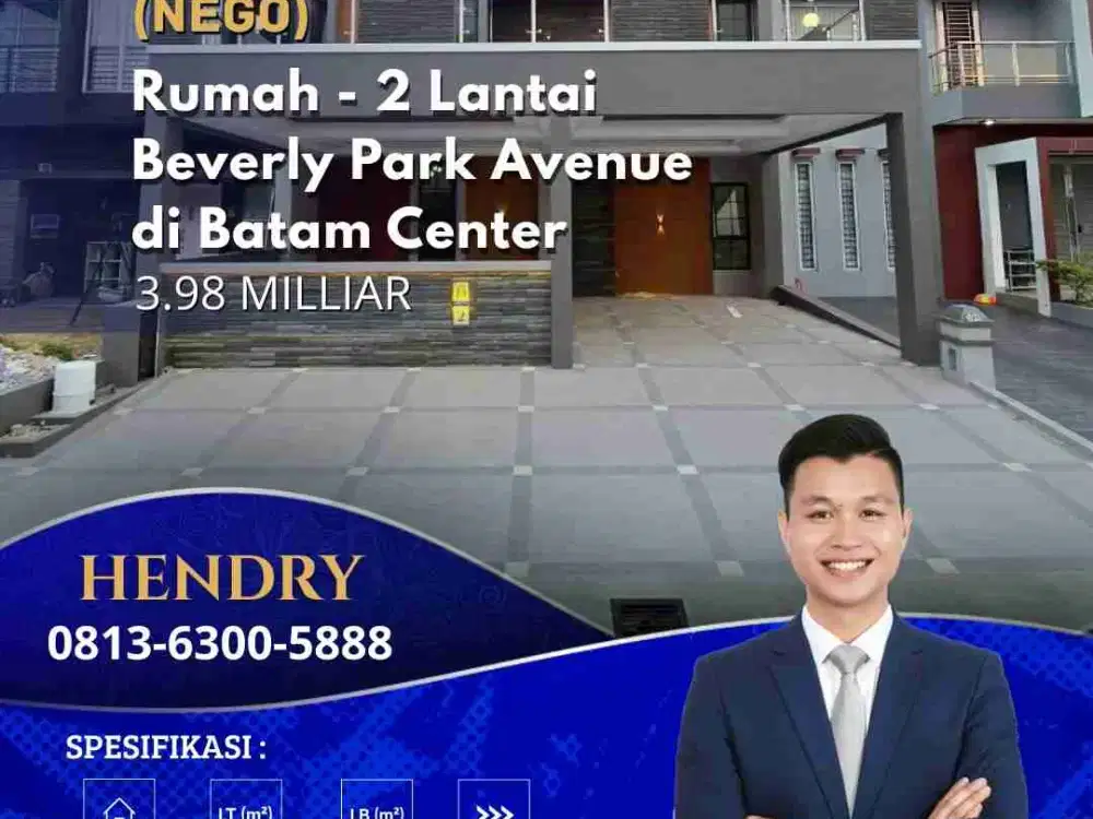Dijual Rumah Beverly Park Avenue Batam Center Full Renovasi Siap Huni