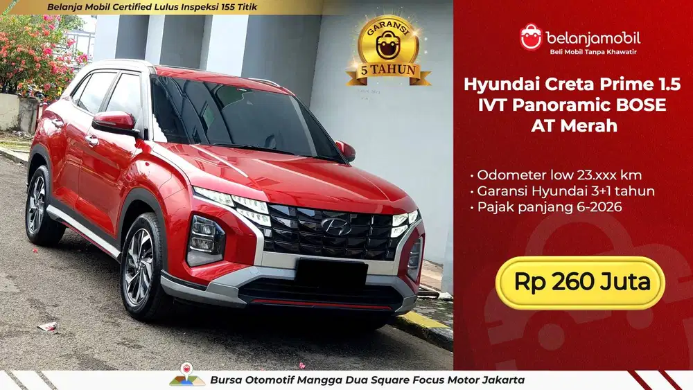 [ GARANSI 5TH ] Hyundai Creta Prime 1.5 IVT Panoramic BOSE 2023 2024