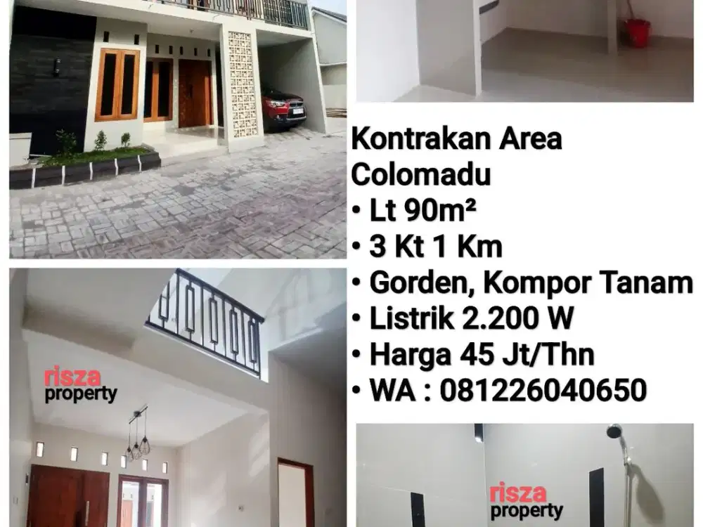 Sewa Rumah Area Colomadu, Dekat Pintu Tol,