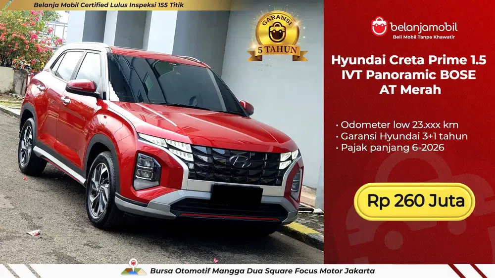 [ GARANSI 5TH ] Hyundai Creta Prime 1.5 IVT Panoramic BOSE 2023/2024