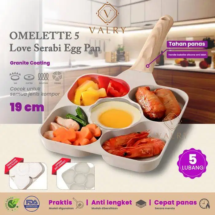VALRY wajan Omelette pan 5 lubang panci telur egg pan ANTI LENGKET