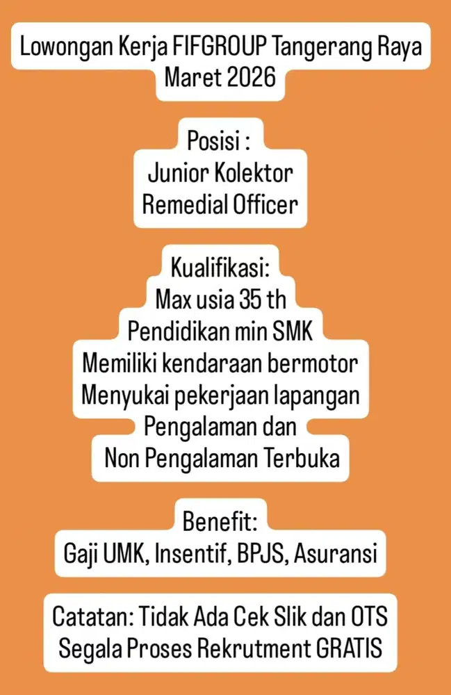 Loker Junior Kolektor Area Sepatan dan Pasar Kamis