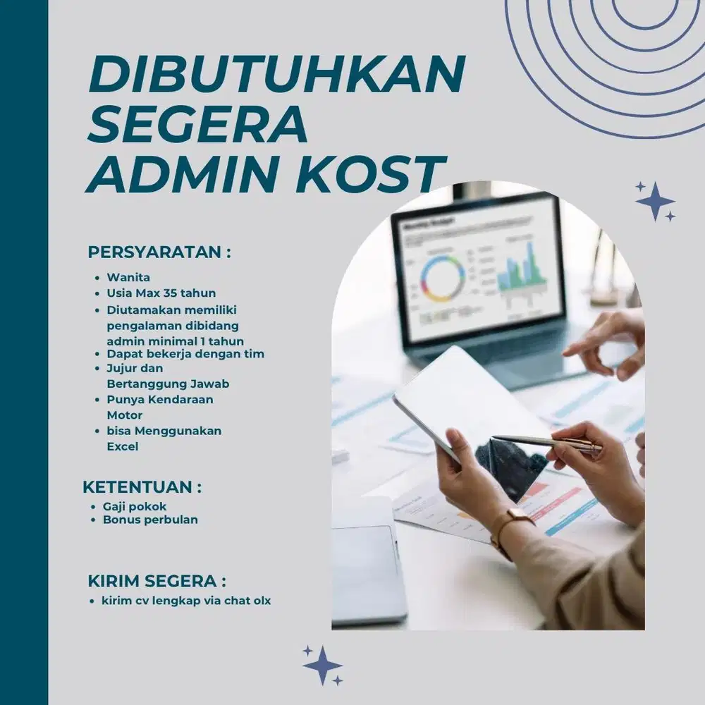 Dibutuhkan segera admin kost