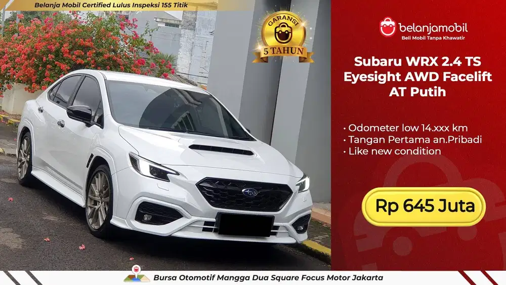 [ GARANSI 5TH ] Subaru WRX 2.4 TS Eyesight AWD AT Putih 2023/2024