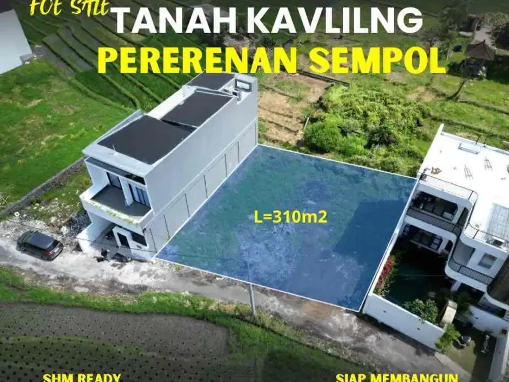 Dijual Tanah SHM Pererenan Sempol – View Sawah, Area Villa, Pusat Canggu