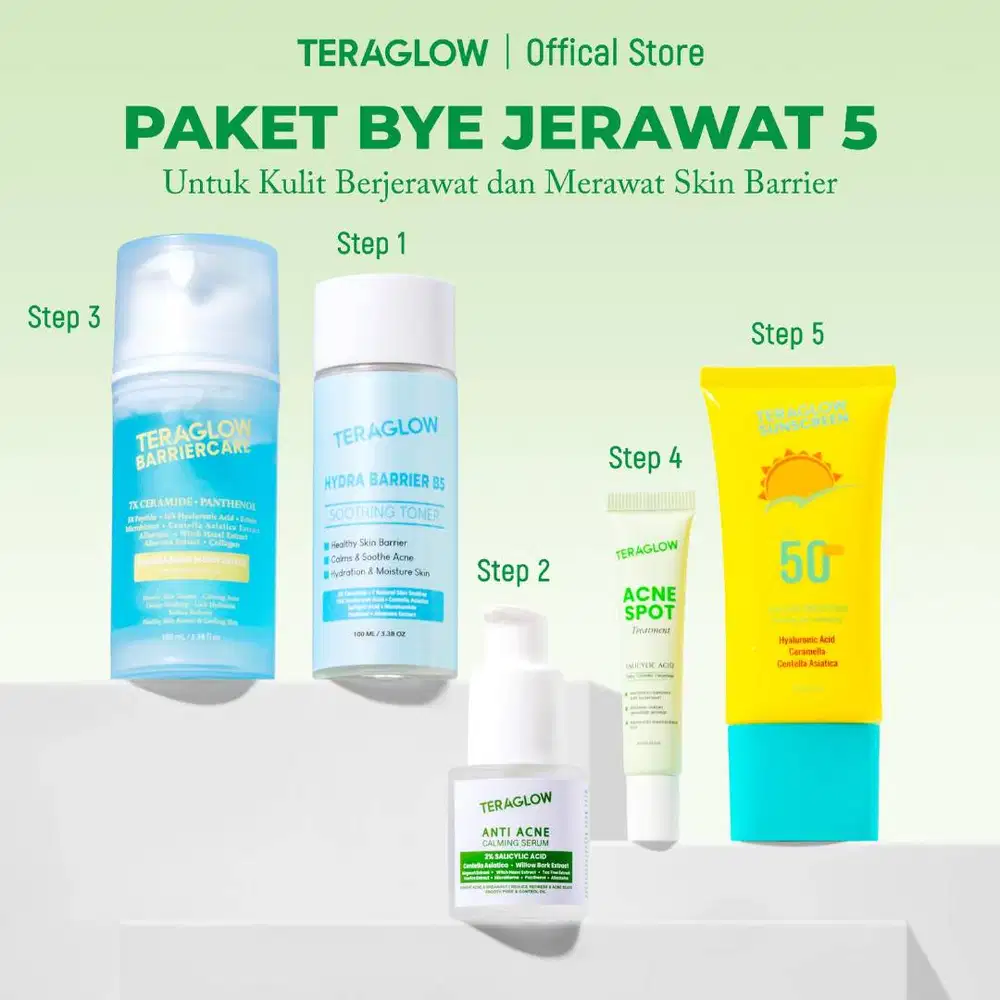 BYE JERAWAT 5 pc Paket Skincare ANTI ACNE membantu mengatasi