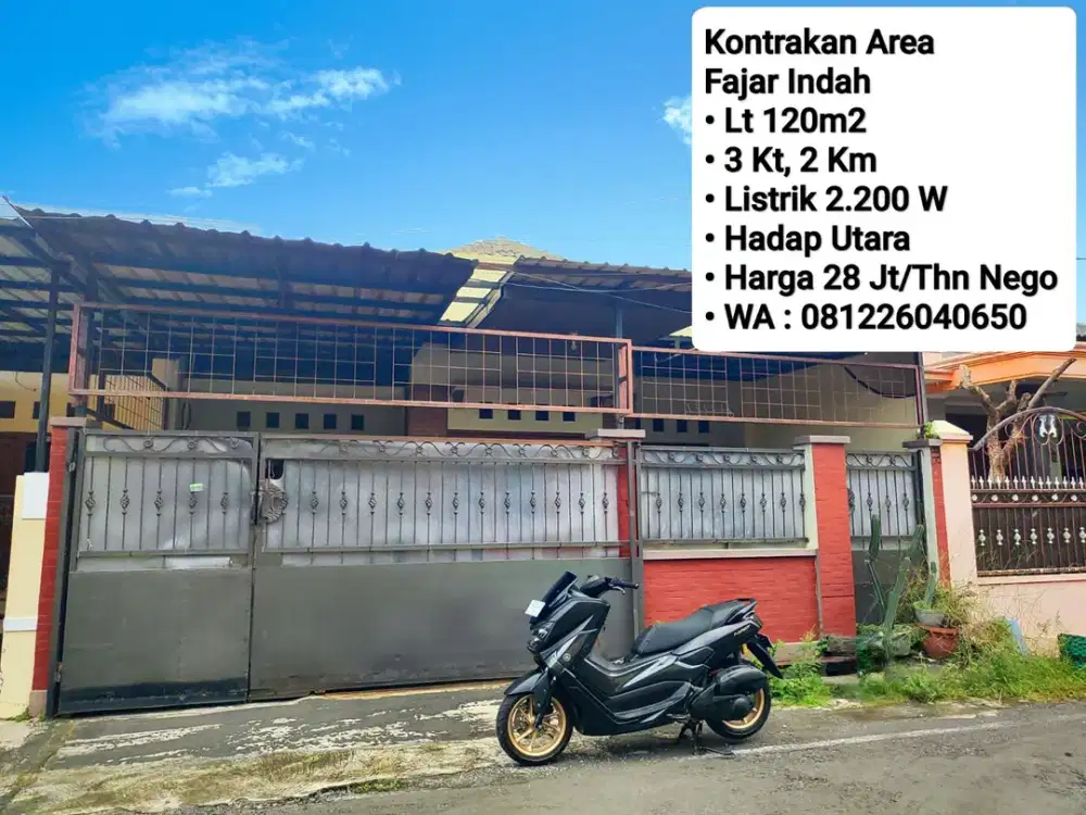 Sewa Rumah Area Perumahan Fajar Indah, Dekat Alana, Manahan, Pintu TOL