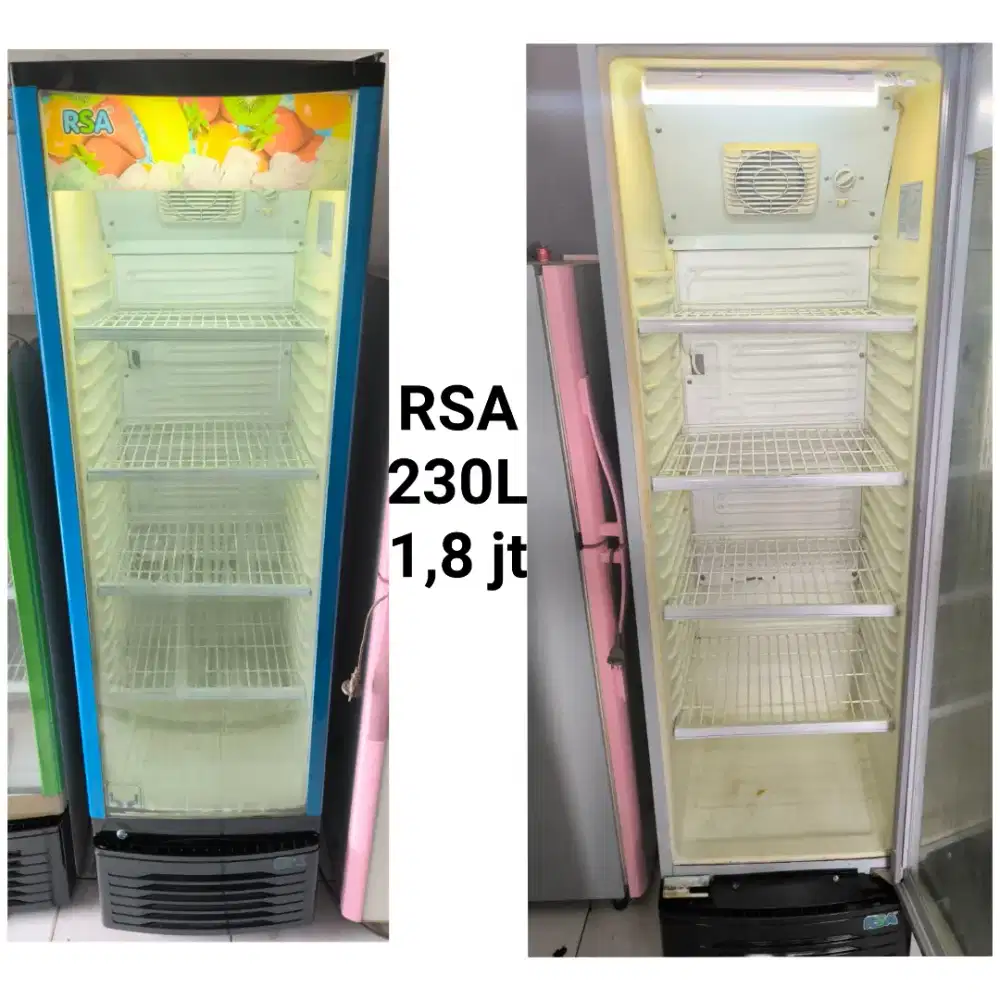 Showcase bekas bergaransi,harga dan merk di foto