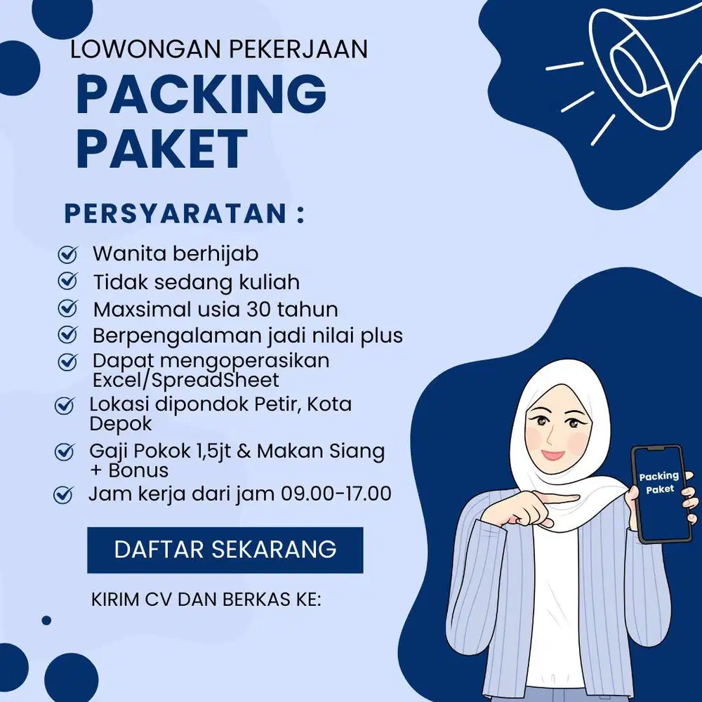 Lowongan Tim Gudang bagian Packing Barang