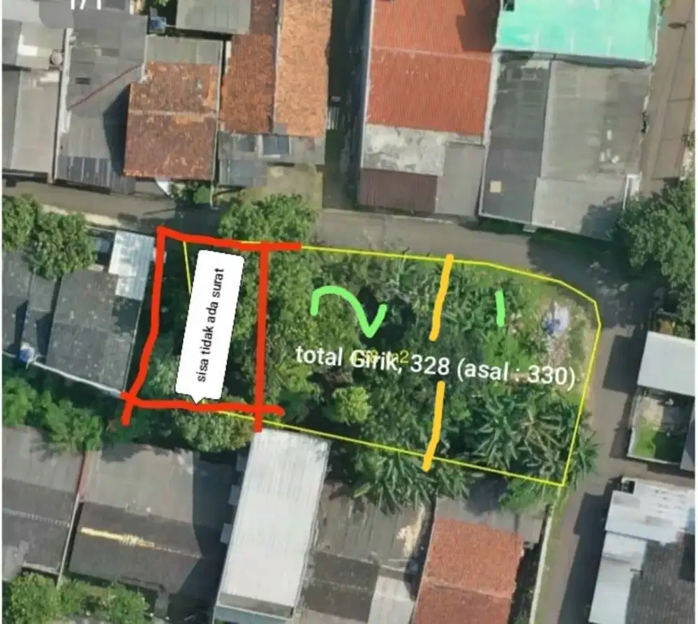 Dijual Tanah 2 Grid Total 328m² Anti Banjir