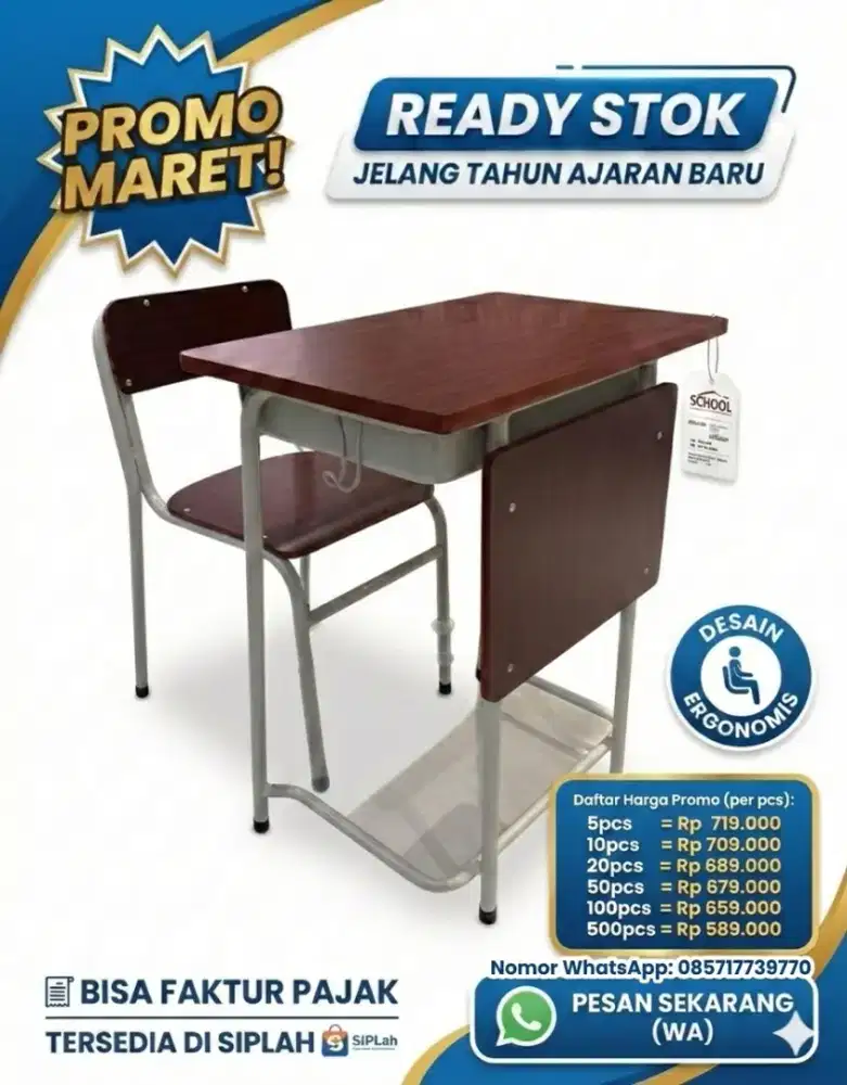 promo set kursi sekolah