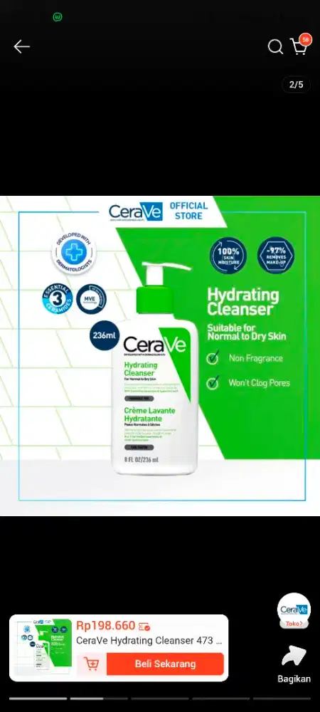 Cerave Hydrating Cleanser 236ml Free Samples!!!