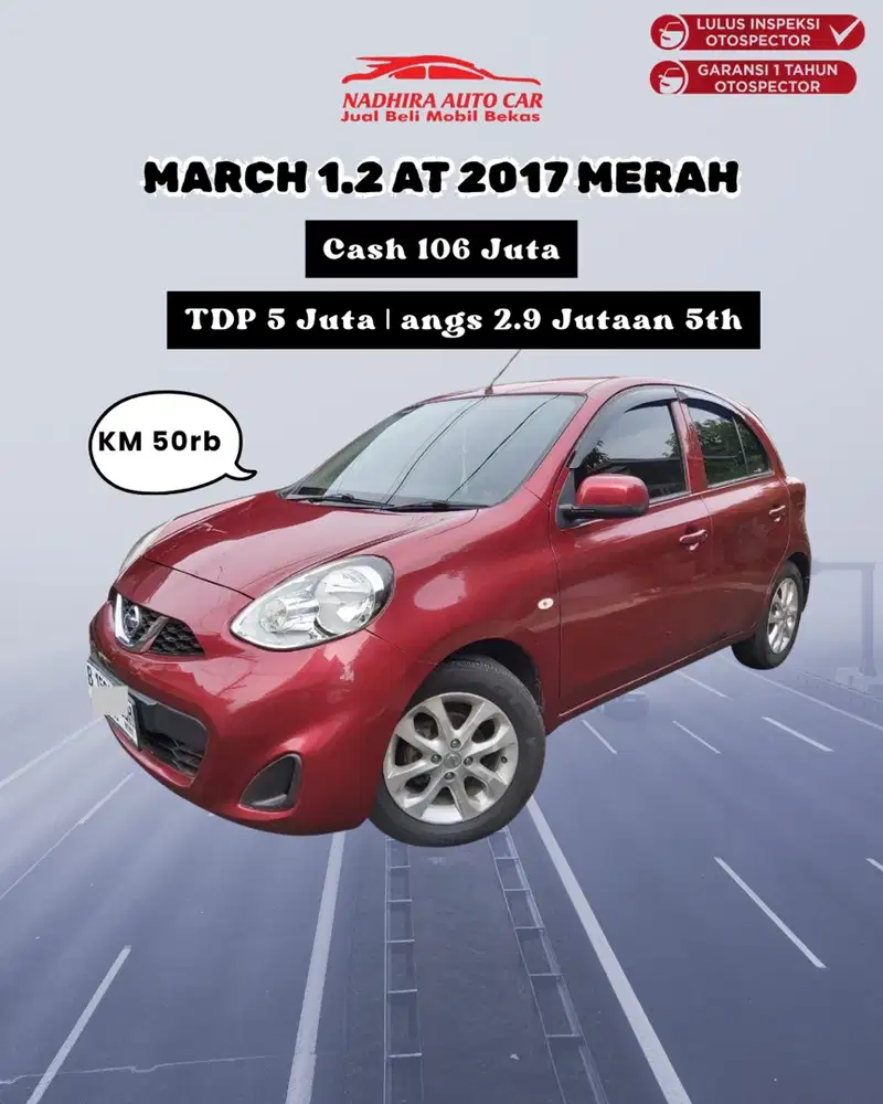 TDP 5 Juta March 1.2 AT 2017 Merah